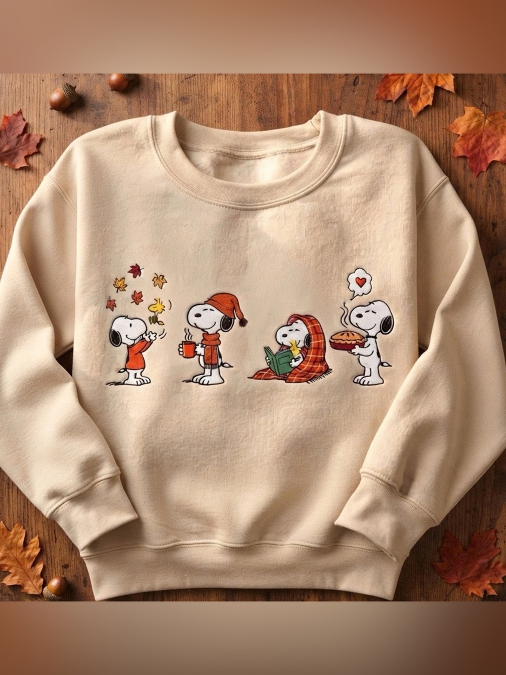 Cozy Cream Peanuts Fall Crewneck Sweater